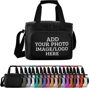 Custom Soft Cooler Bag with Zipper Personalized Portable Insulated Travel Cooler for Beach Camping Work Lunchbox for Women Men