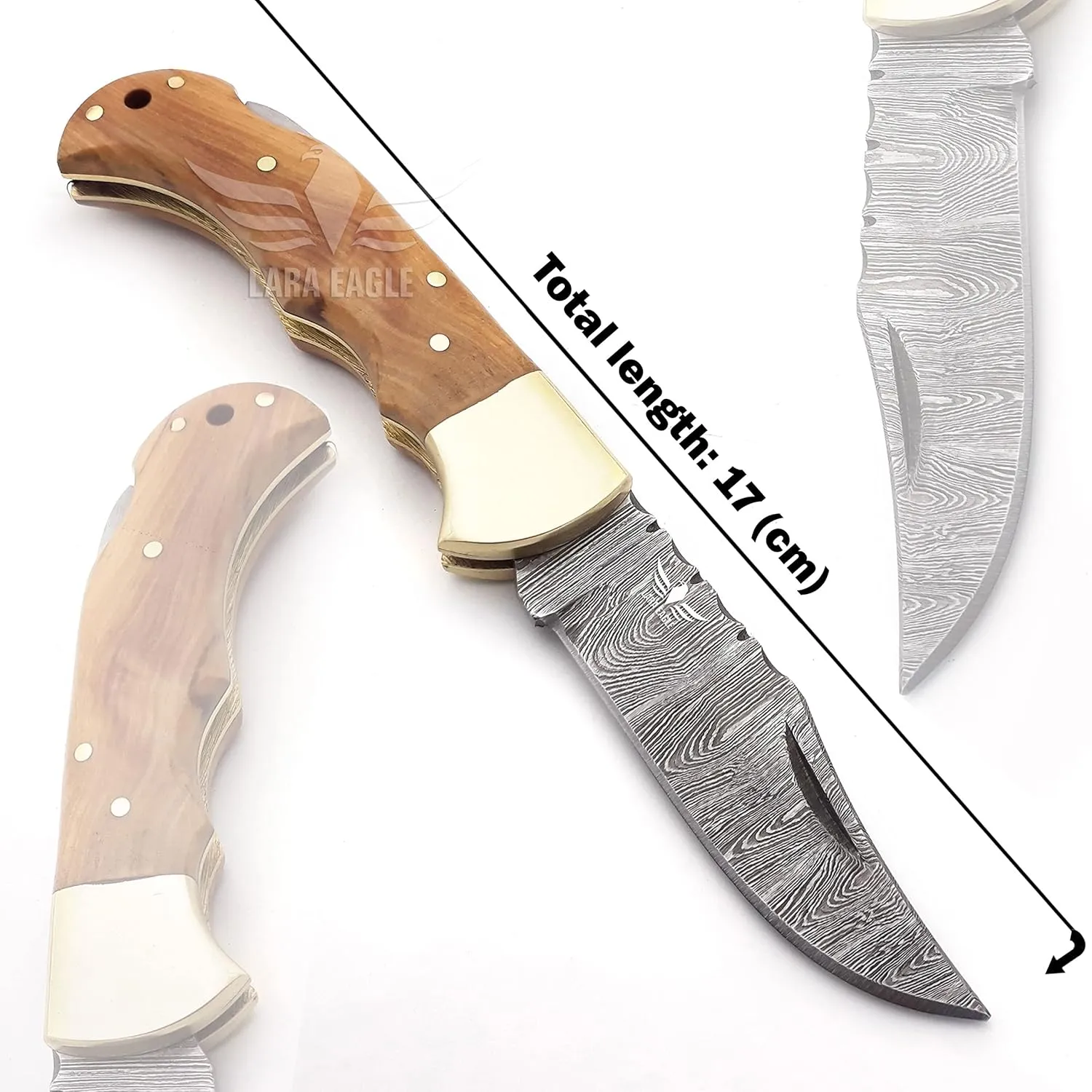 Damascus Pocket Knife for Men - 133 Layer Solid Steel Handmade Folding Hunting Knives with Sharpner and Leather Pouch - Best Knife for Camping Hunting Hiking - Father’s Day Gifts for Men Husband Dad