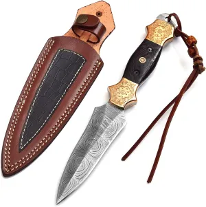 Damascus Steel fixed Blade Hunting Knife Camping Hiking. SM11