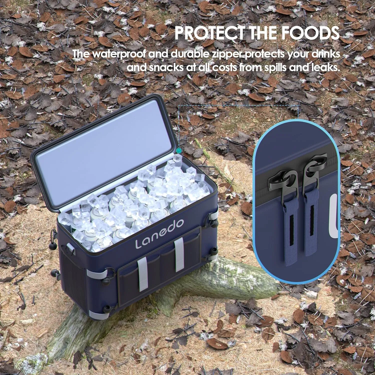Deep Freeze Cooler Soft Sided Cooler Bag, 34 Can Collapsible Insulated Ice Chest, Large Leakproof Camping & Travel Cooler for Kayaking & Beach