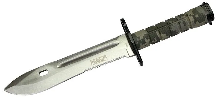 Defender Digital Woodland camo Bayonet Hunting Knife with Sheath 6773