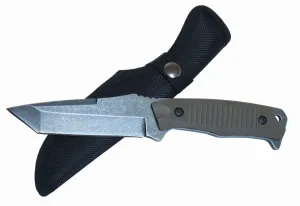 Defender Hunting Knife Stone Wash Blade Full Tang G10 Handle with Sheath 6868