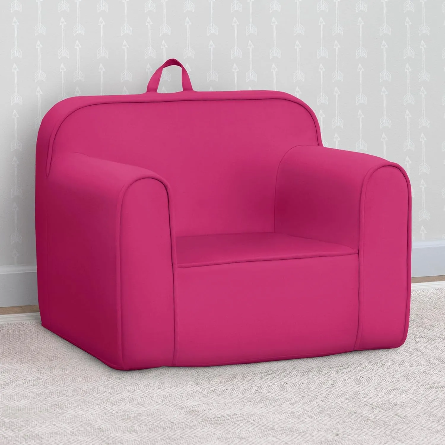 Delta Children Cozee Chair -Foam Kids Chair for Ages 18 Months and Up, Hot Pink