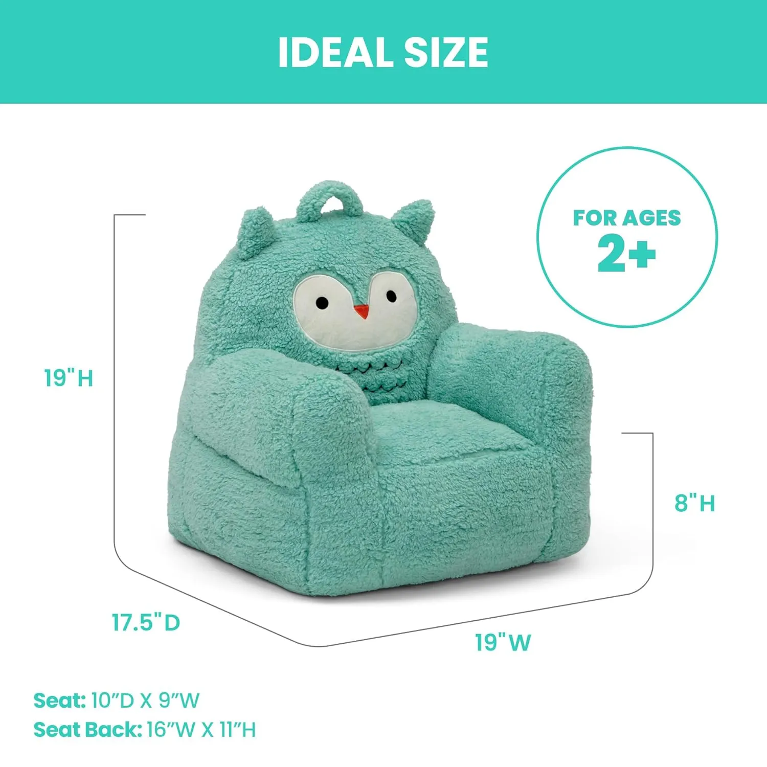 Delta Children Owl Cozee Buddy Chair, Teal
