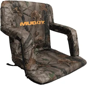 Deluxe Stadium Bucket Chair - Rugged Durable Portable Versatile Outdoor Hunting Seat with Built-in Armrests & Cushioned Bench Seat with Padded Backrest | Attaches to 5 / 6 Gallon Bucket
