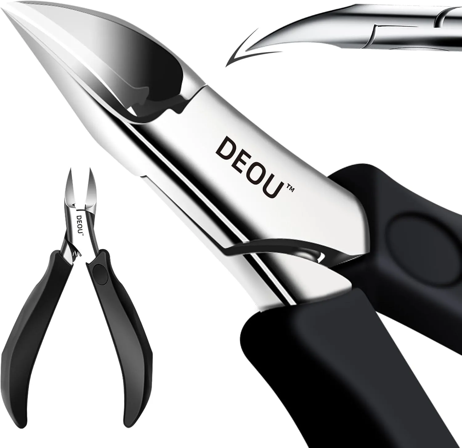 DEOU Toenail Clippers Blade for Ingrown and Thick Nails Stainless Steel Pedicure Tools at Home ingrown toenail Treatment Professional Podiatrist Nail Clippers with Upgraded Handle (Eagle Beak Pliers)