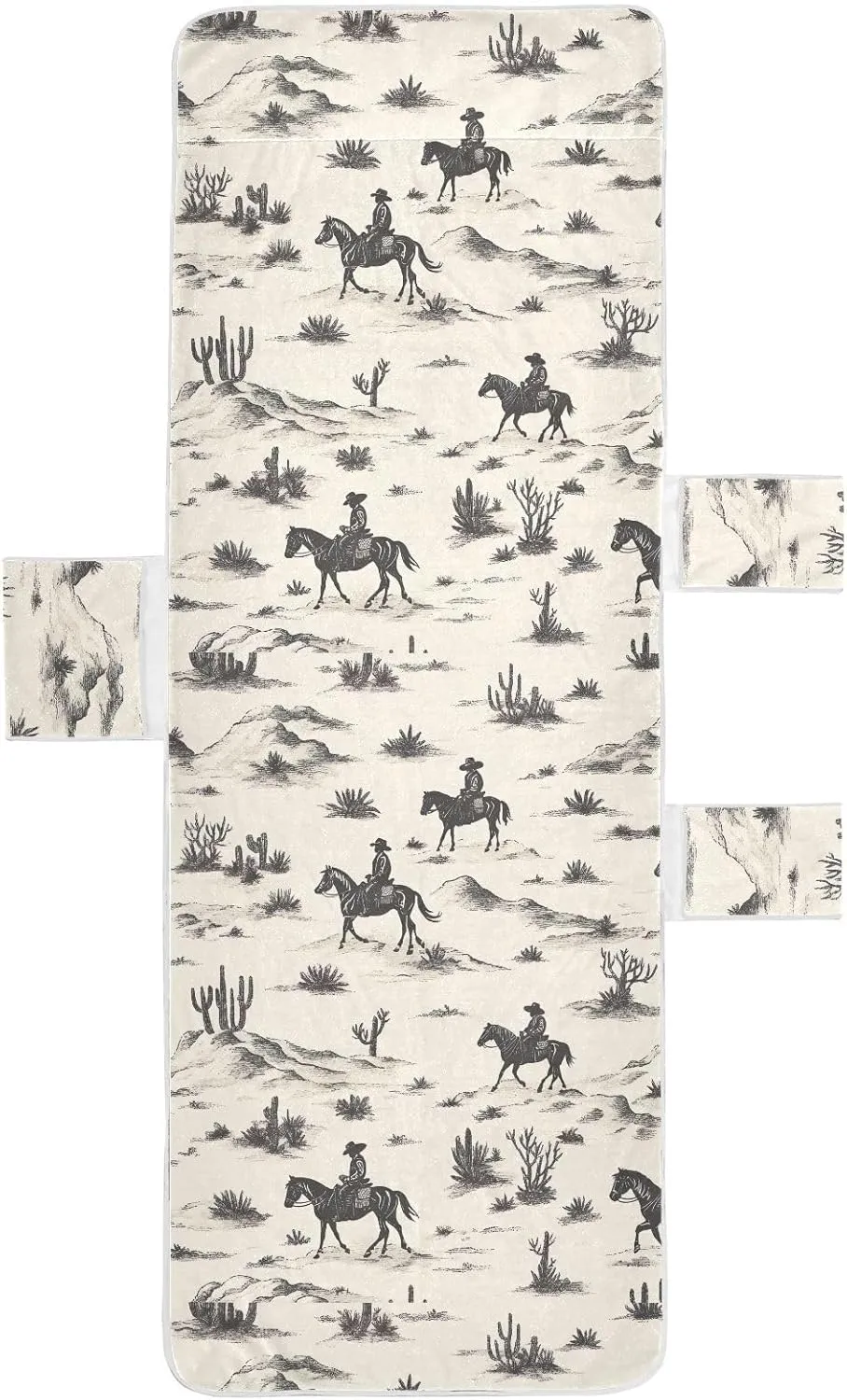 Desert Horseback Riding Lounge Chair Cover,Soft Beach Lounge Chair Towel Cover with Pockets for Beach Pool Outdoor Chair, 85"x30"