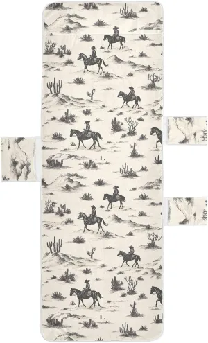 Desert Horseback Riding Lounge Chair Cover,Soft Beach Lounge Chair Towel Cover with Pockets for Beach Pool Outdoor Chair, 85"x30"
