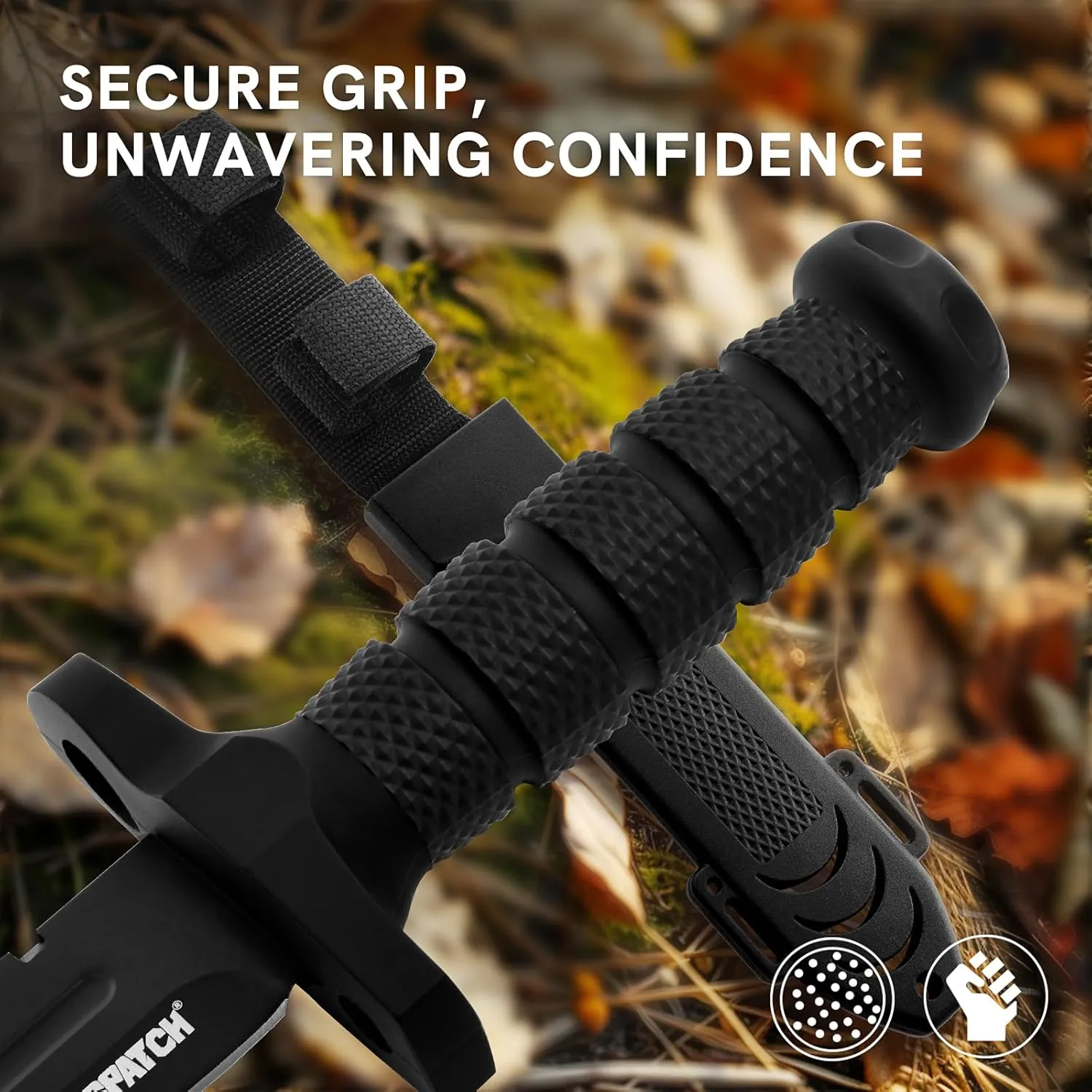 Dispatch Fixed Blade Hunting Knife with Sheath, 12-inch Survival Knives for Men Tactical Bowie Knife with Non-Slip Handle for Bushcraft, Outdoor Camping