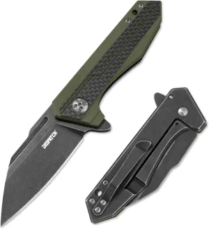 Dispatch Tactical Pocket Knife with Clip, 2.83 Inch 8Cr13MoV Reverse Tanto Blade with Carbon Fiber and G10 Handle, EDC Folding Pocket Knife for Men Women Flipper Pocketknife