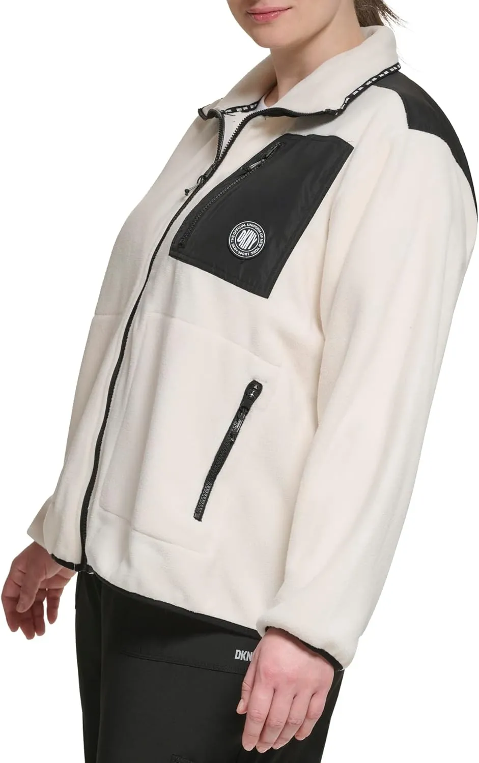 DKNY Women's Sport Full Zip Hybrid Polar Fleece Jacket