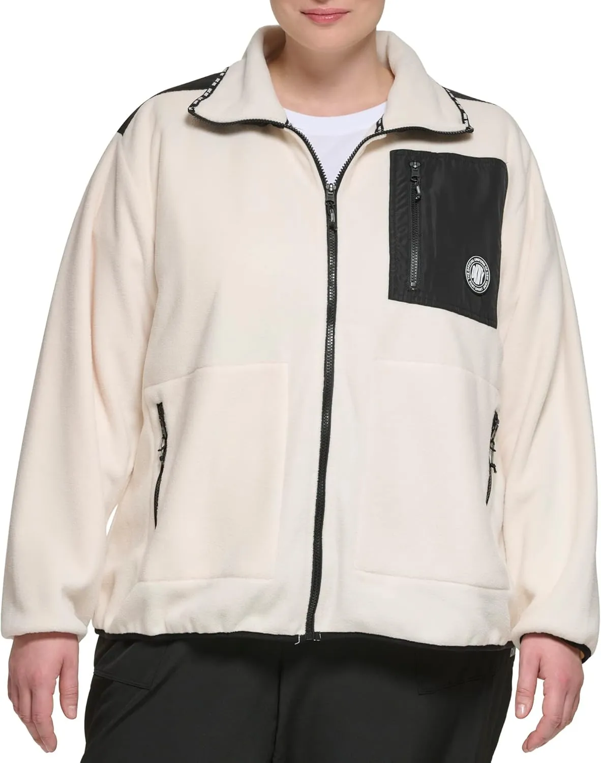 DKNY Women's Sport Full Zip Hybrid Polar Fleece Jacket
