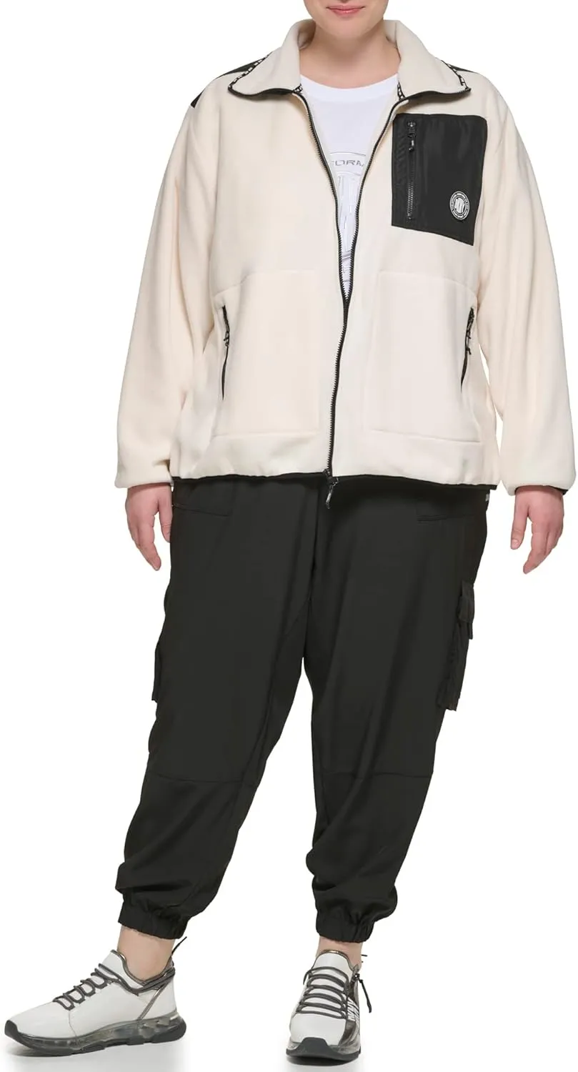 DKNY Women's Sport Full Zip Hybrid Polar Fleece Jacket