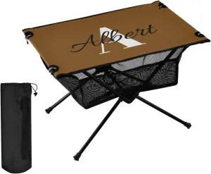 DOMIKING Brown Custom Portable Camping Table Personalized Folding Picnic Tables Beach Table for Cooking Hiking Fishing 23.6 * 15.7 * 15 in