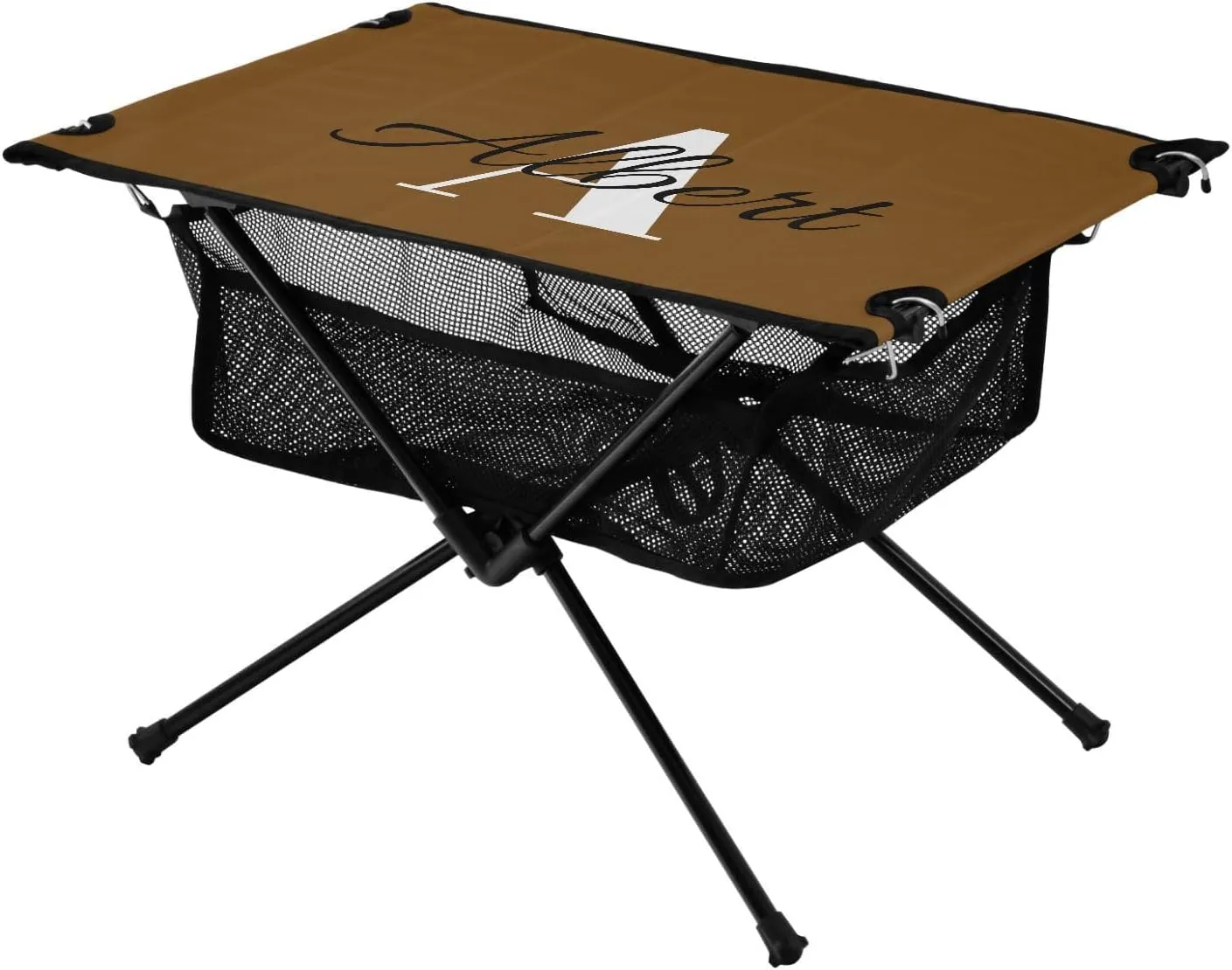 DOMIKING Brown Custom Portable Camping Table Personalized Folding Picnic Tables Beach Table for Cooking Hiking Fishing 23.6 * 15.7 * 15 in
