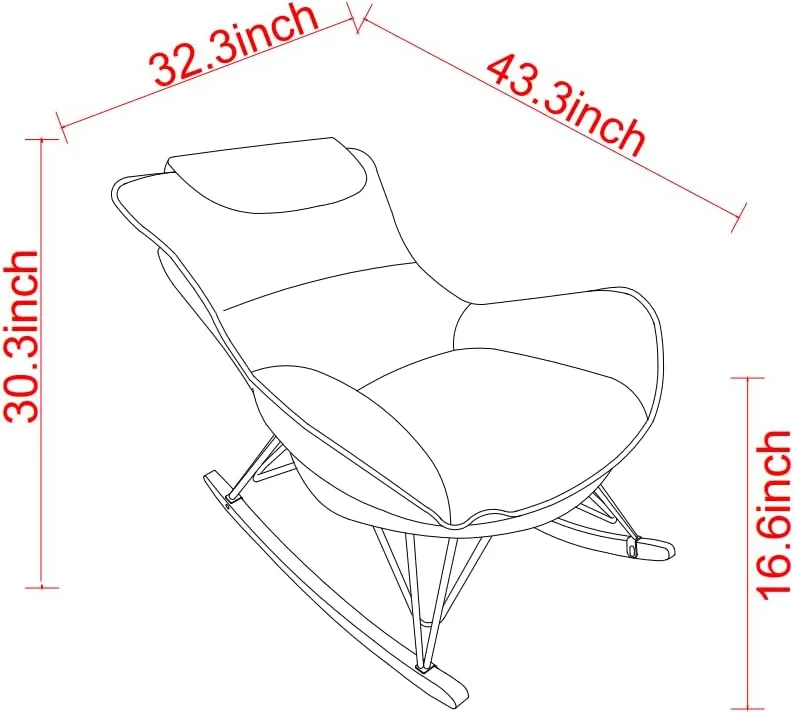 Donext Rocking Papasan Chair, comfortable and breathable, Comfy Indoor and Outdoor Lounge Chair with Thick Cushion for Bedroom, Living Room, Patio, Porch, Garden, Deck, Lawn, Brown