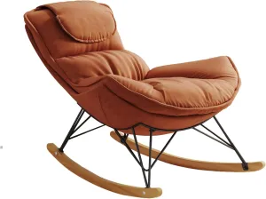 Donext Rocking Papasan Chair, comfortable and breathable, Comfy Indoor and Outdoor Lounge Chair with Thick Cushion for Bedroom, Living Room, Patio, Porch, Garden, Deck, Lawn, Brown