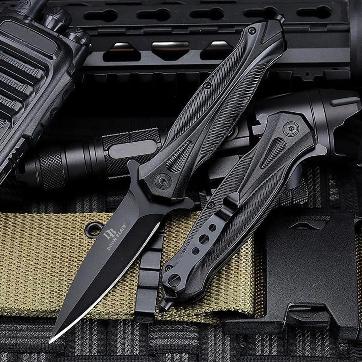 DOOM BLADE 3Piece Set Pocket Folding Knives,440C Stainless Steel Blade,Liner Lock,Tactical Camping Folding Knives Belt Clip,Lightweight,Womens Dad Father Gift,For Outdoor, Hunting, Fishing ,Camping (Type-3)