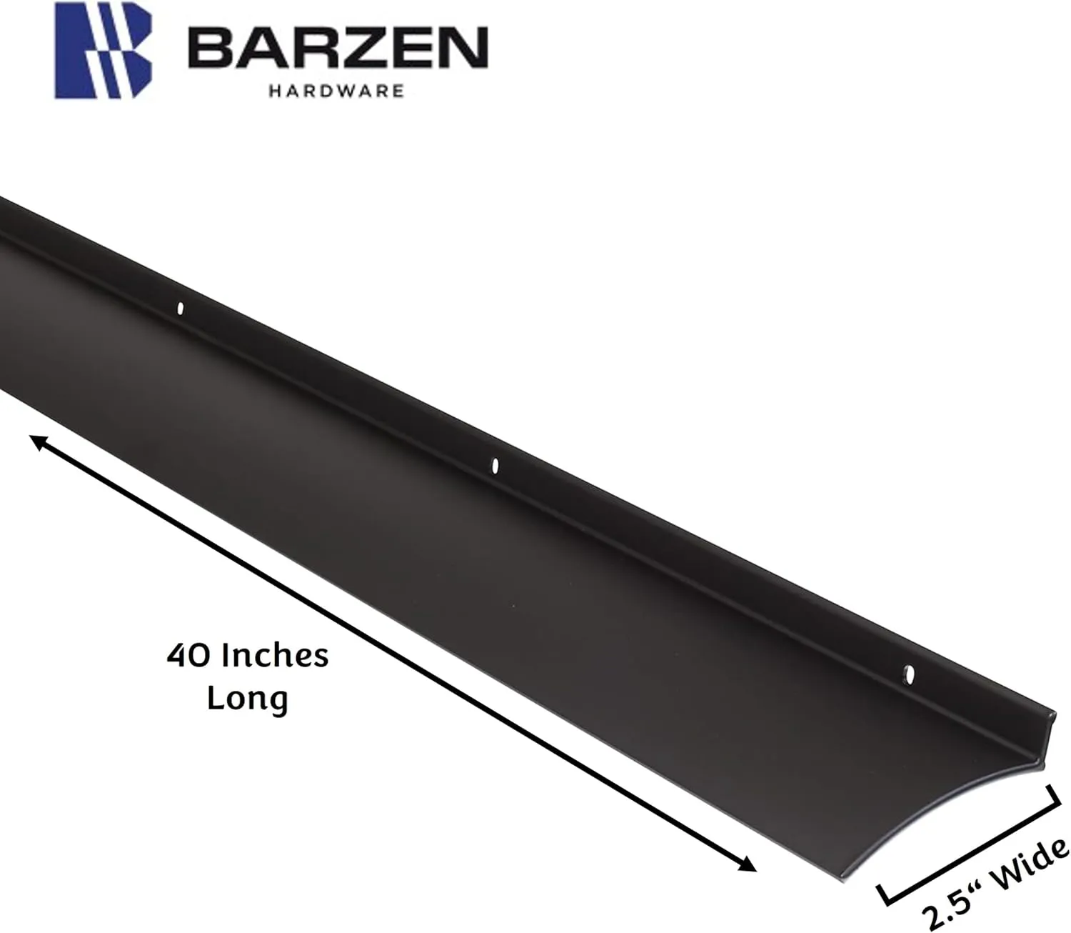 Door Rain Drip Guard - 2.5 Inch Aluminum Black Finish Rain Deflector for Windows & Doors - 40 Inch Long