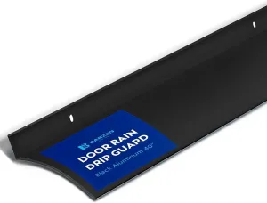 Door Rain Drip Guard - 2.5 Inch Aluminum Black Finish Rain Deflector for Windows & Doors - 40 Inch Long
