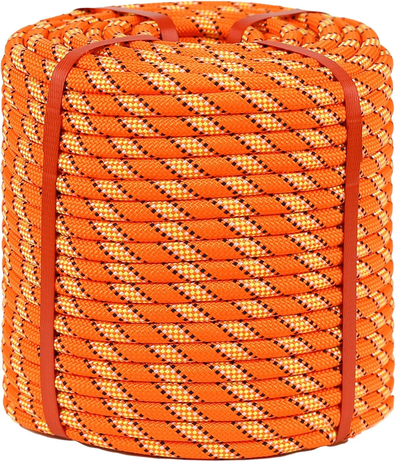 Double Braid Arborist Rope Orange(1/2 in x 200 ft) Arborist Rigging Polyester Rope - 48 Strand Rope Swing for Tree Bull Rope for Outdoor, Climbing, Swing, Sailing