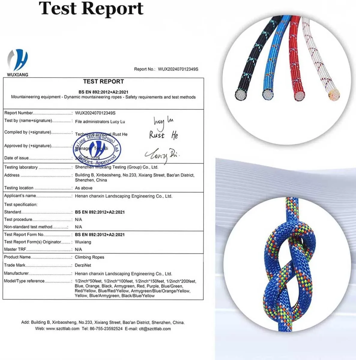 Double Braided Arborist Rope - 1/2 Inch x 150 Feet Polyester Rope - High Strength Climbing Rope for Tree Work, Halyard, Sailing (Blue)