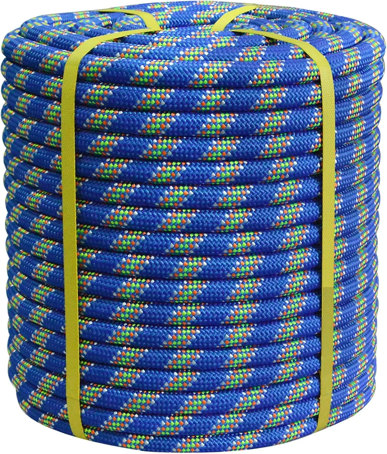 Double Braided Arborist Rope - 3/4 Inch x 100 Feet - High Strength Polyester Outdoor Climbing Rope for Tree Work, Nautical, Halyard, Sailing (Blue)