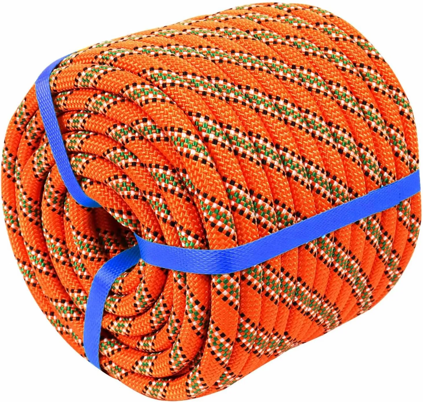 Double Braided Polyester Rope (1/2 Inch x 200 Feet) 48 Strands Strong Arborist Rope Climbing for Tree Work Pulling Swing Sailing, Orange