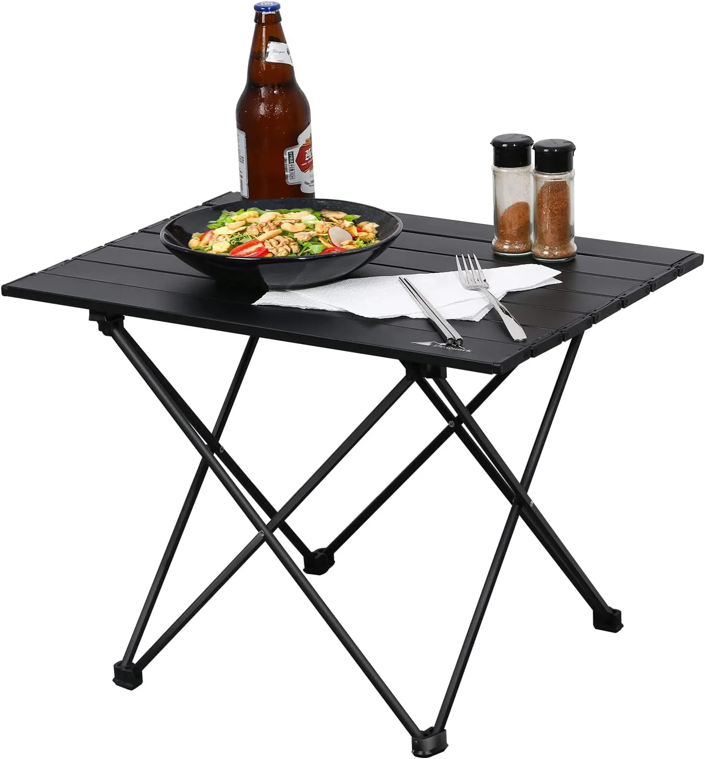 Dr.Quark Large Beach Table, Portable Roll up Camping Side Table with Carry Bag, Ultralight Aluminum Folding Beach Table for Beach, Camping, Fishing, BBQ, Picnic, Hiking