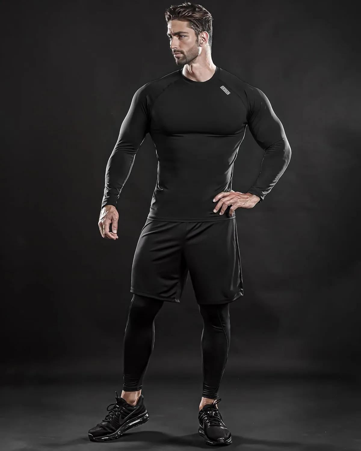 DRSKIN 4, 3, 2 or 1 Pack Men's Compression Shirts Top Long Sleeve Sports Baselayer Workout Running Athletic Active