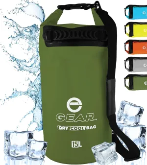 Dry Bag Floating Cooler - Roll Top Insulated Backpack – Portable, Collapsible, Waterproof with Padded Shoulder Strap - Perfect for Kayaking Fishing Beach Hiking -15L