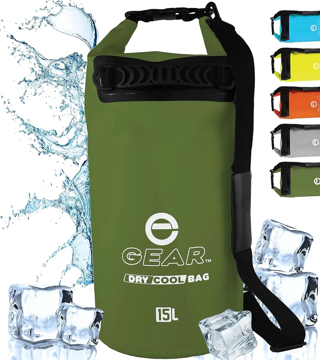 Dry Bag Floating Cooler - Roll Top Insulated Backpack – Portable, Collapsible, Waterproof with Padded Shoulder Strap - Perfect for Kayaking Fishing Beach Hiking -15L