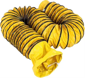 Ducting Hose PVC Flexible Duct Hosing with Adjustable Rope S Hook & Steel Support for Utility Blower Exhaust Fan (14''x16ft)