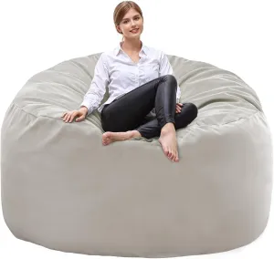 DUMOS 4FT Bean Bag Chair Beanbag for Adults and Kids Oversized Lazy Sofa Living Room Furniture with Removable Washable Cover Giant Comfy Gaming Chair Round Couch for Bedroom Dorm