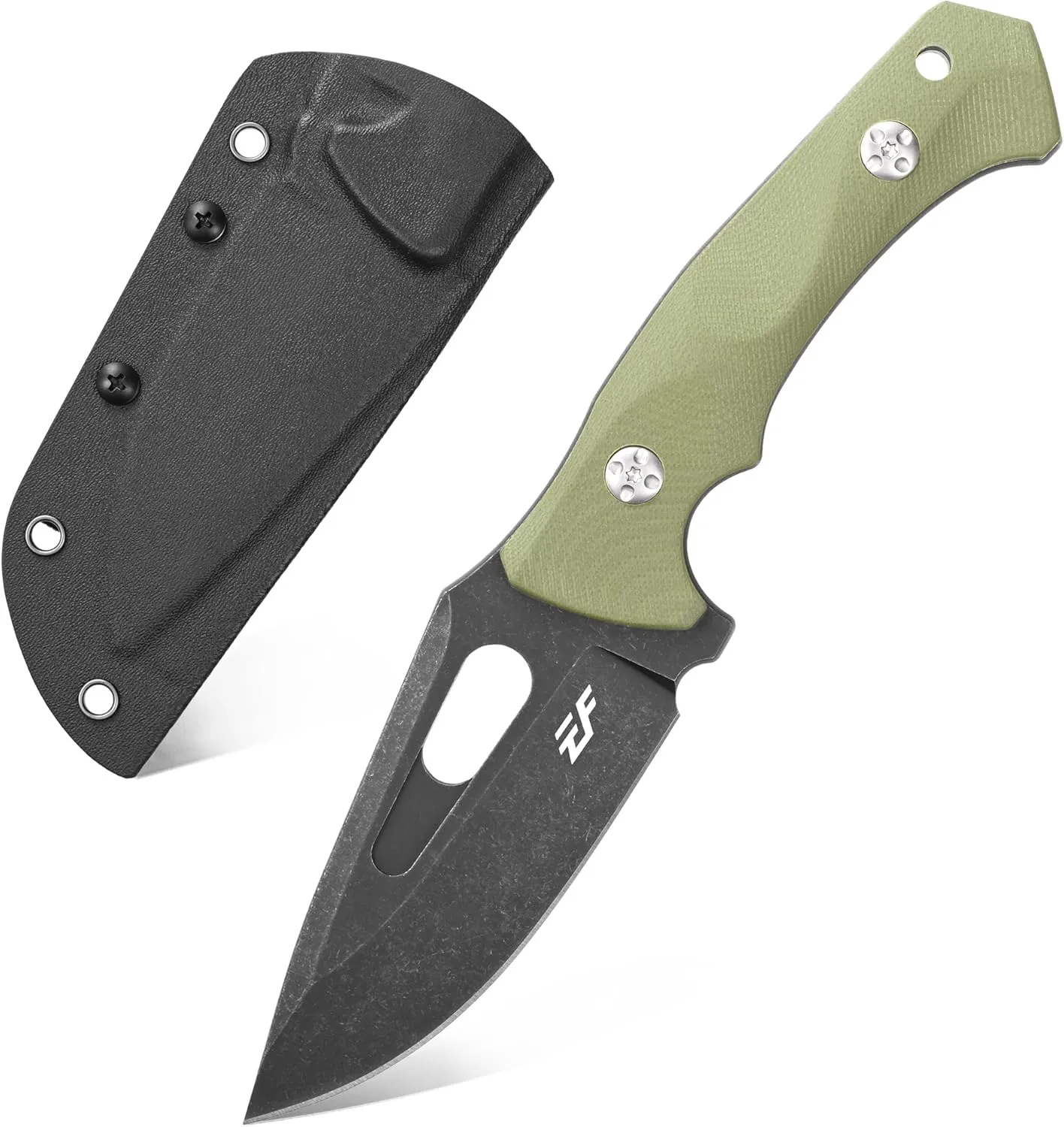 Eafengrow EF109 Fixed Blade Knife D2 Steel Blade G10 Handle Field Utility Knife with Kydex Sheath for Outdoor Camping Hiking