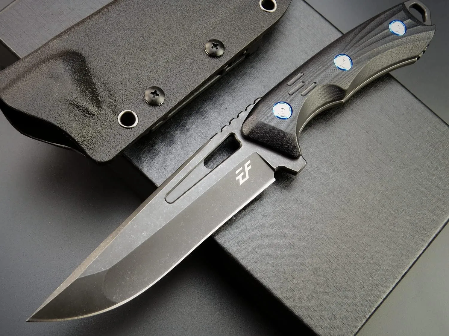 Eafengrow EF127 Fixed Blade Knife 14C28N Steel Blade, G10/Micarta Handle Full Tang Fixed Knifes for Working Camping Hunting Survival Heavy Duty EDC Tool Knife