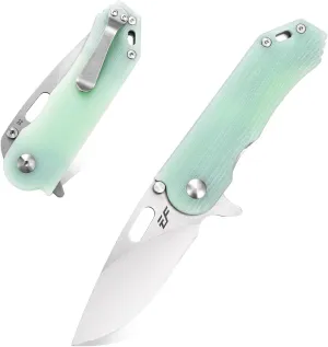 Eafengrow EF32 Folding Knife D2 Steel Blade and G10 Handle Pocket EDC Tool Knife for Working Camping Outdoor Activities (Jade)