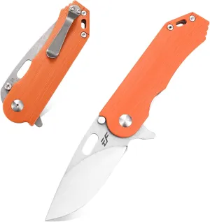 Eafengrow EF32 Folding Knife D2 Steel Blade and G10 Handle Pocket EDC Tool Knife for Working Camping Outdoor Activities(Orange)