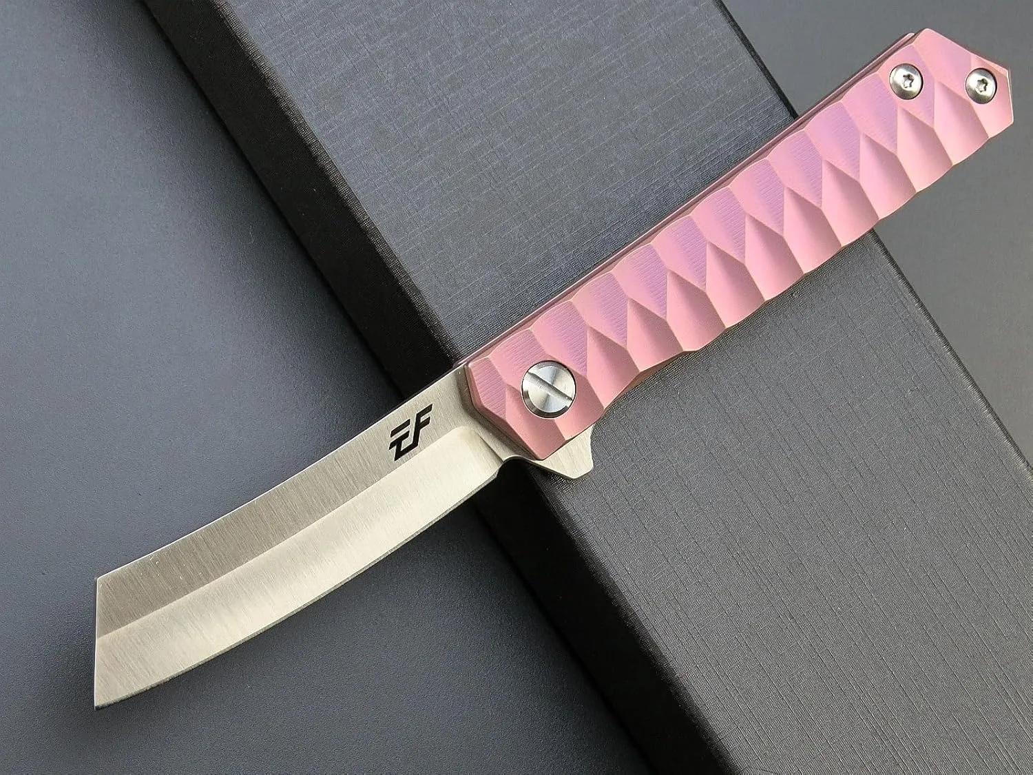 Eafengrow EF97 Pocket Knife Folding Knives D2 Steel Blade Titanium Handle Camping Outdoor Tools Knife EDC Hand Tool(purple)