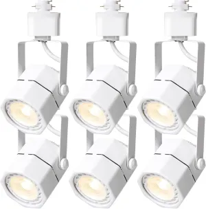 EAGLOD 10W LED Track Lighting Heads Compatible with Single Circuit H Type Track Light Rail Dimmable Ceiling Spotlight for Accent Task Wall Art Lighting 24° (3000K Warm White 6 Pack) (White 8W)