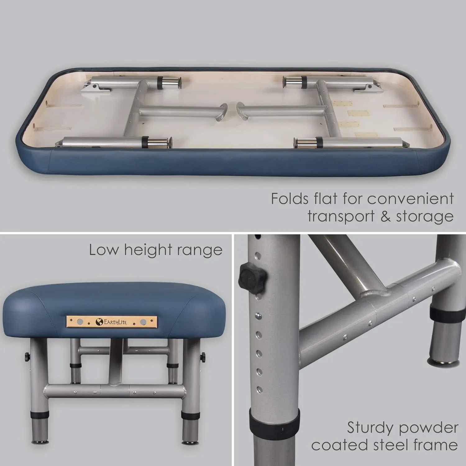 EARTHLITE Physical Therapy Table YOSEMITE 30 – Extra Wide, Adjustable Low Height (20-26.5”) Aluminum Exam & Massage Table, Face Cradle & Face Pillow (30x73”)