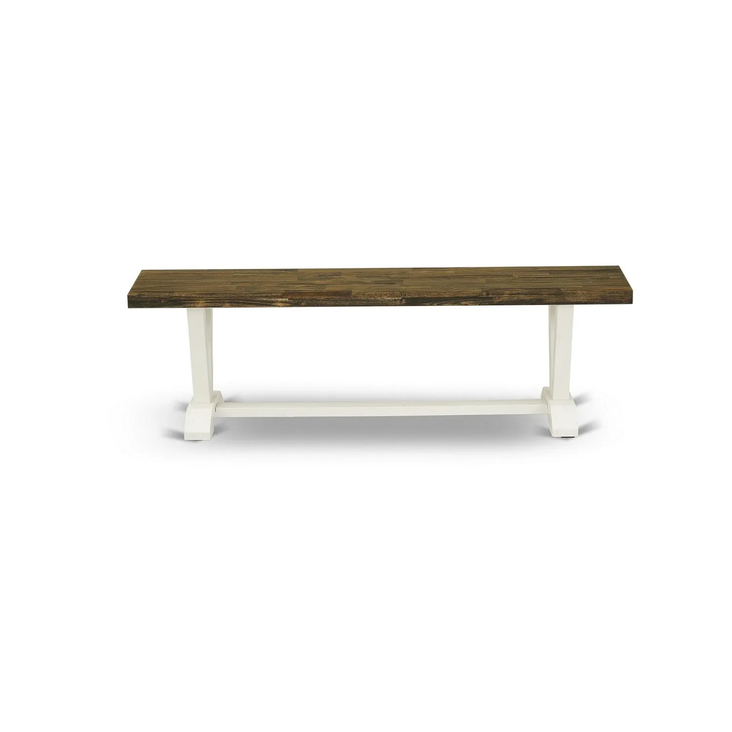 East West Furniture V076EL207-6 6 Piece Kitchen Table & Chairs Set Contains a Rectangle Wooden Table and 4 Gray Linen Fabric Parson Chairs with a Bench, 36x60 Inch, Multi-Color