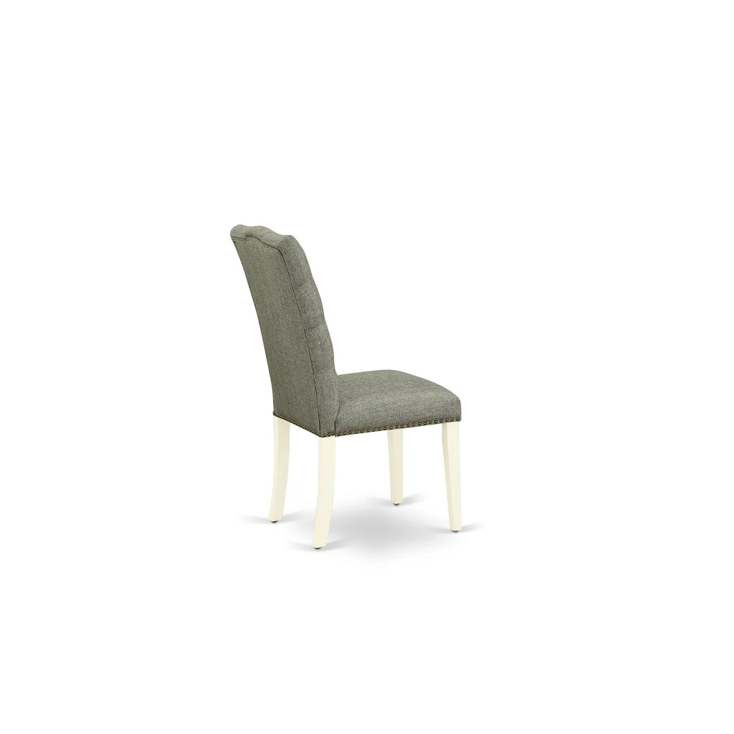 East West Furniture V076EL207-6 6 Piece Kitchen Table & Chairs Set Contains a Rectangle Wooden Table and 4 Gray Linen Fabric Parson Chairs with a Bench, 36x60 Inch, Multi-Color