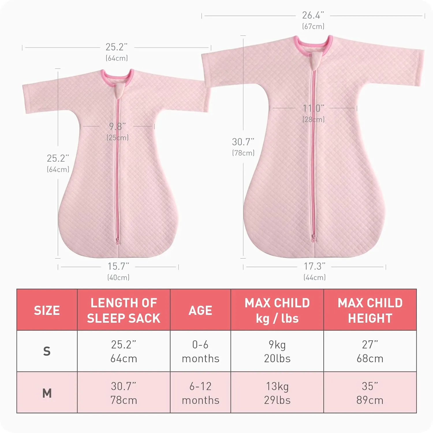 Easy Transition Baby Sleep Sack with Sleeves Soft Cotton Warm 3-6 Months 1.5 Tog, Sleeping Sack Soft Comfortable Wearable Blanket 2-Way Zipper, Sleeping Bag Sleep Sack Unisex Newborn Babies Girl Boy