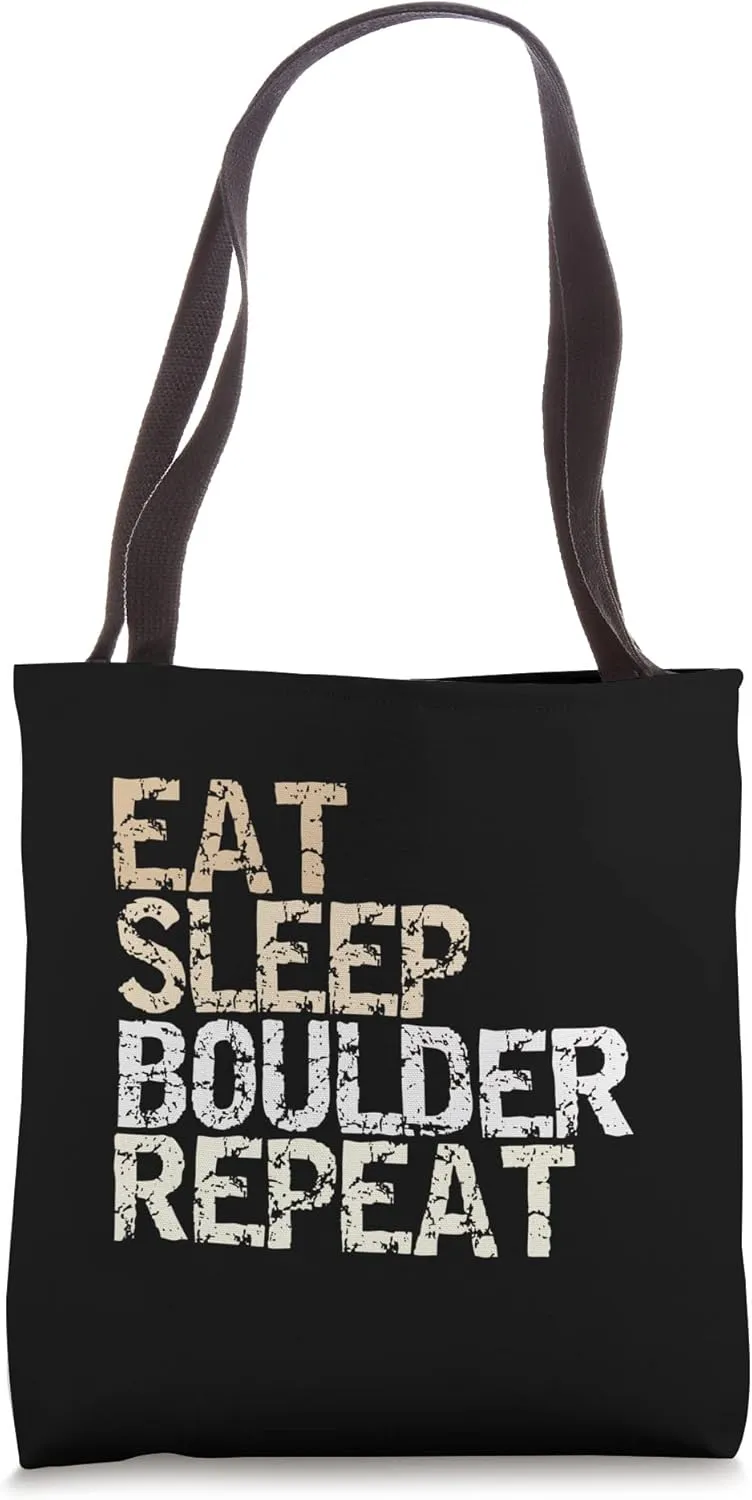 Eat Sleep Bouldering Repeat Climbing Boulder Hall Outfit Tote Bag