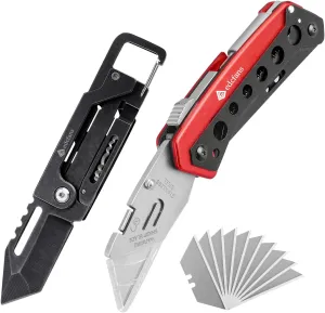 EDCFANS Keychain Multitool, Folding Utility Knife Box Cutter