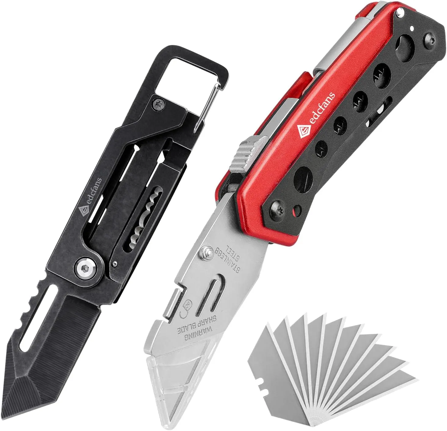 EDCFANS Keychain Multitool, Folding Utility Knife Box Cutter