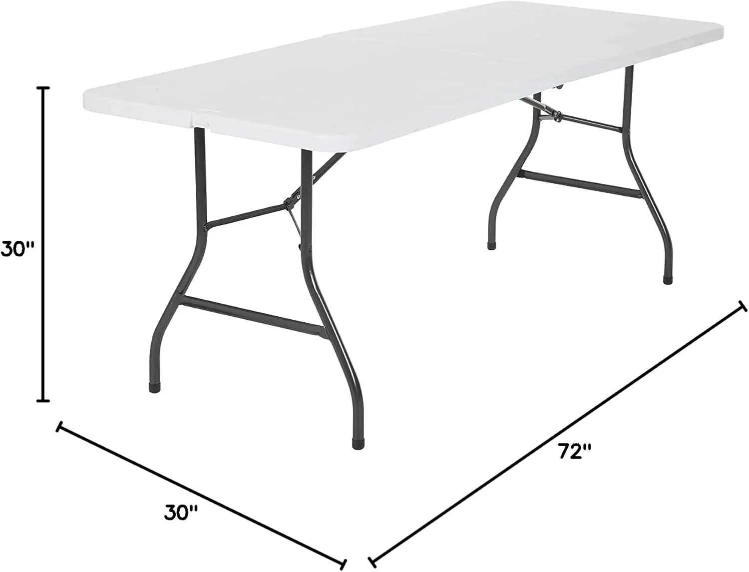 Edtian 6ft x 3ft White Modern Folding Table, Perfect for Indoor/Outdoor Use, Dining, Gaming, Reading, Writing, Meeting