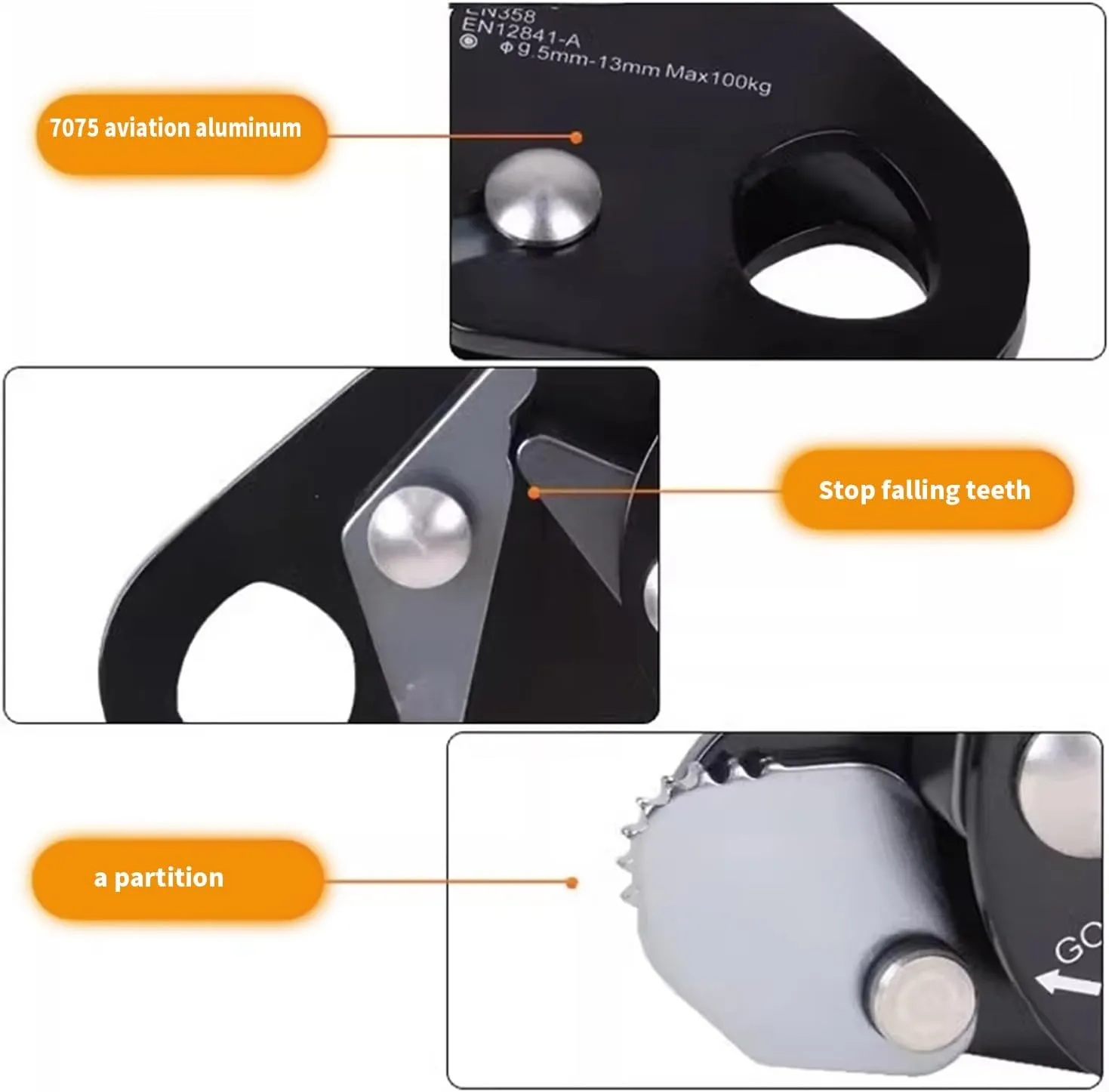 Efficient Auto Locking Rope Device Professional Versatiles Climbing Rope Grab Ensuring and Durability