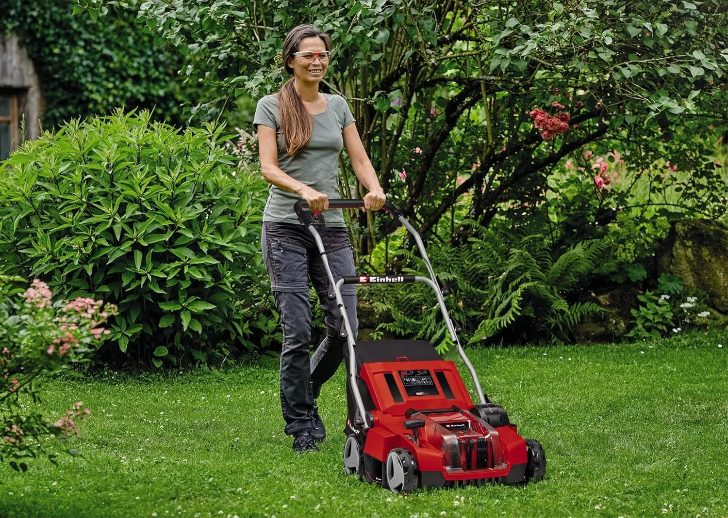 Einhell GE-SA 36/35 Li-Solo Power X-Change Battery Fan (Li-Ion, 36 V, Brushless Motor, 35 cm Roller, 28 L Collecting Bag, Adjustable Working Depth, No Battery)